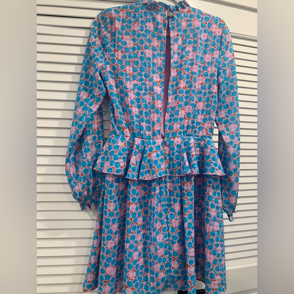 NWT STINE GOYA Christie checkered dress open back weeding guest brunch size XS - Picture 10 of 12